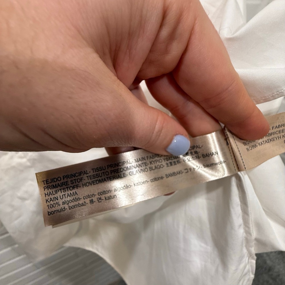 Massimo Dutti VNeck Blouse Silk Blend Bell Sleeve Floral Sz 6 NWT Minor‎ Blemish - Picture 13 of 16